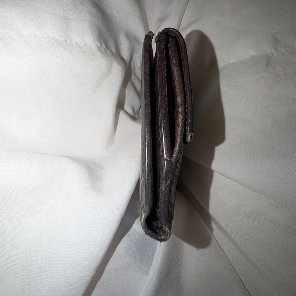 Tom Ford Era Gucci Unisex Brown Metallic Leather Guccissima Compact Wallet - Picture 7 of 13